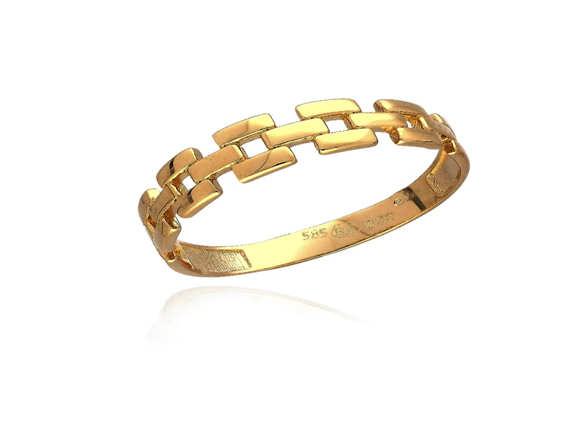 Žluté zlato prsten GEOMETRICKÝ VZOR